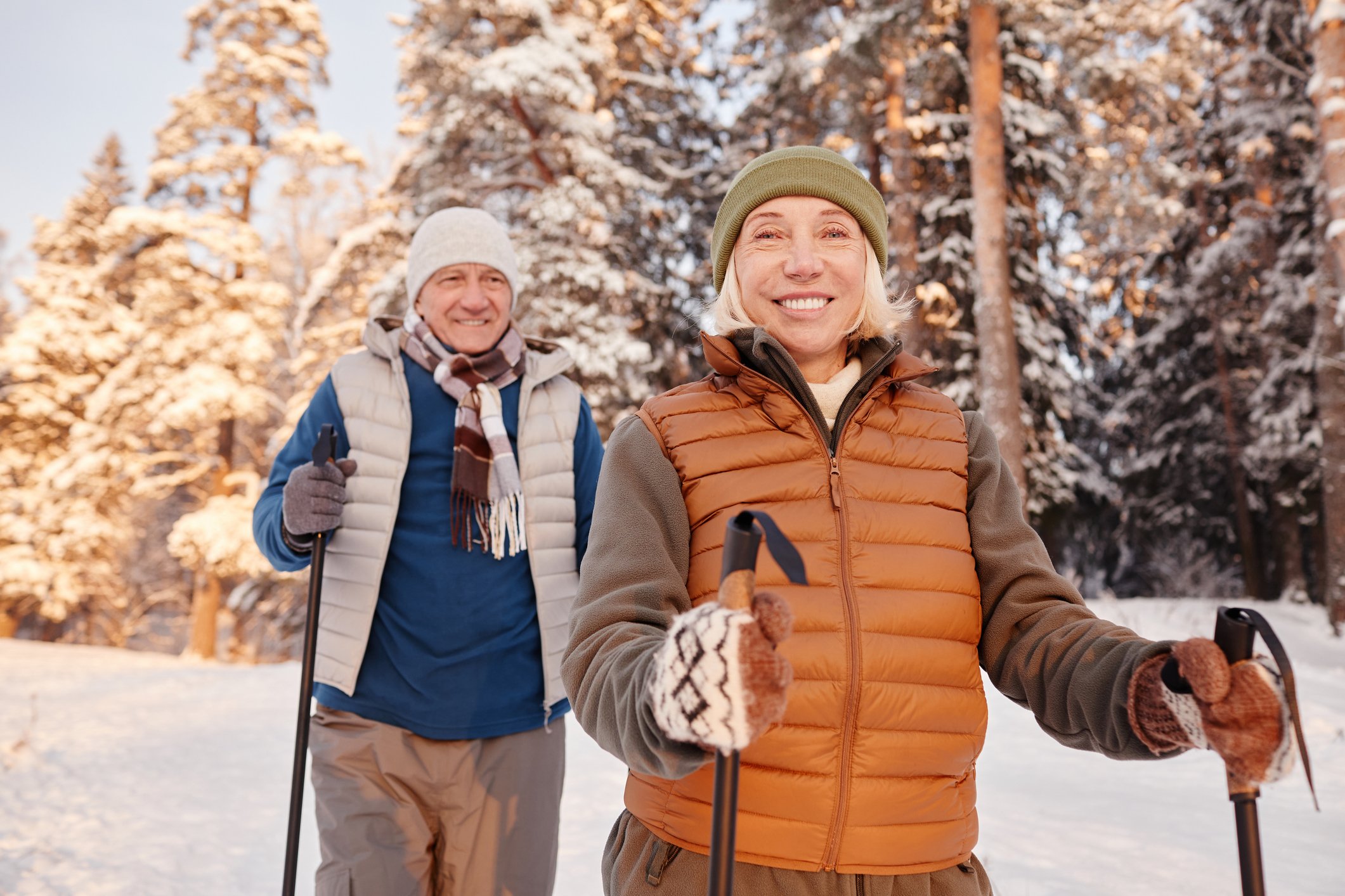 Couple Exercising Outdoors in Winter