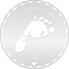 Footprint image inlaid on sample ornament.