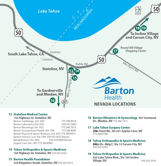 Barton Health Nevada Facilities Map