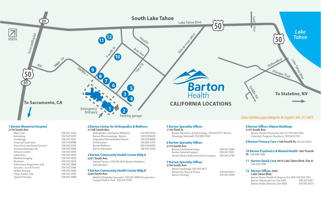 Barton Health California Facilities Map